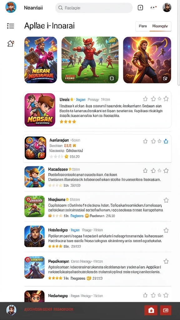 Menu pilihan level yang mudah dinavigasi.
