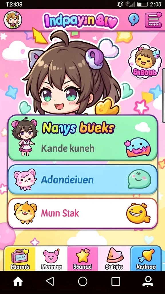 Pengaturan kostum yang beragam untuk karakter.