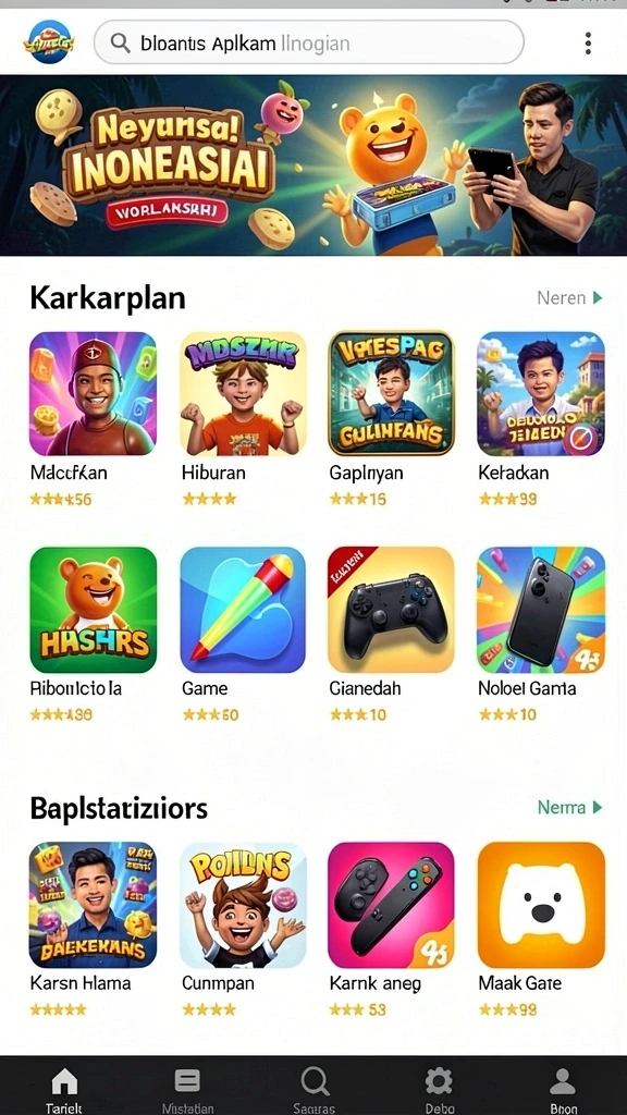 Tampilan awal game yang menarik dan intuitif.