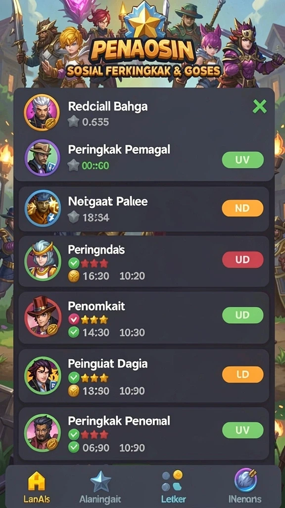 Karakter unik dengan kemampuan yang beragam.