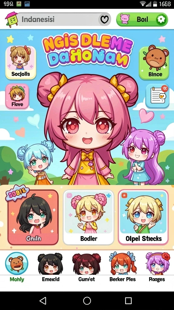 Tampilan awal game dengan antarmuka yang menarik.