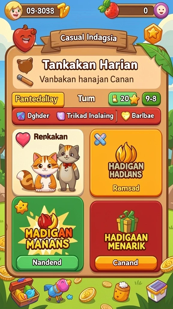 Karakter dengan berbagai senjata siap bertarung.